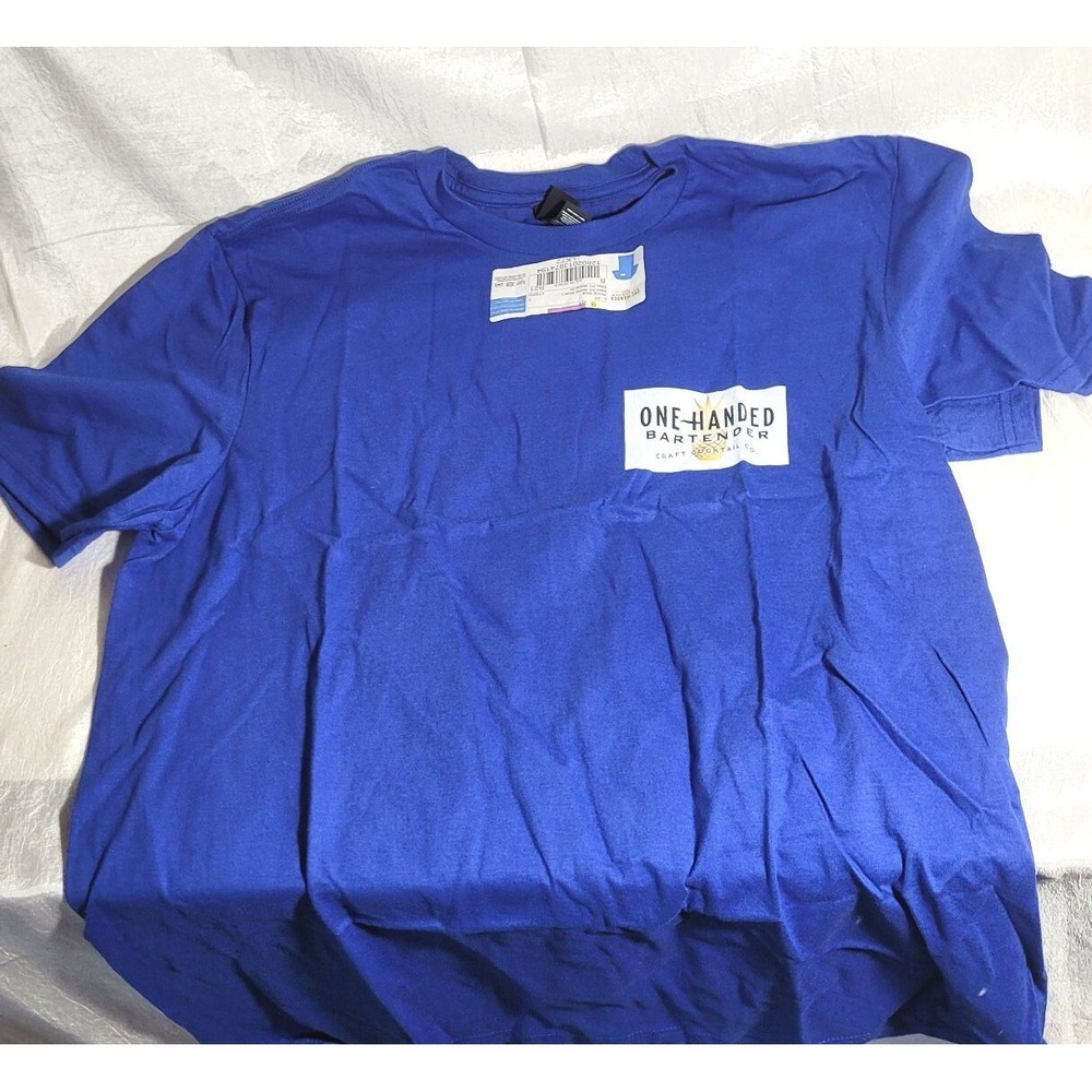 One Handed Bartender OHB Craft Cocktails Mens T-shirt - Royal Blue - Large